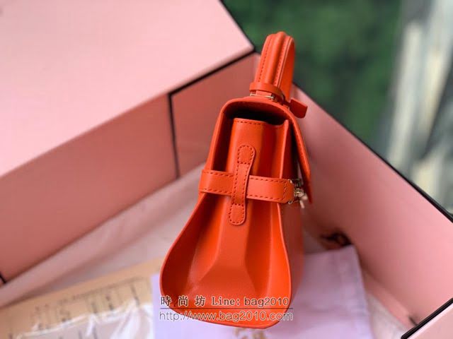 DELVAUX女包 比利時品牌 Tempete手袋 柔軟牛皮 德爾沃女手提包 Mini號手拎包 TP0020橙紅  fcs1221